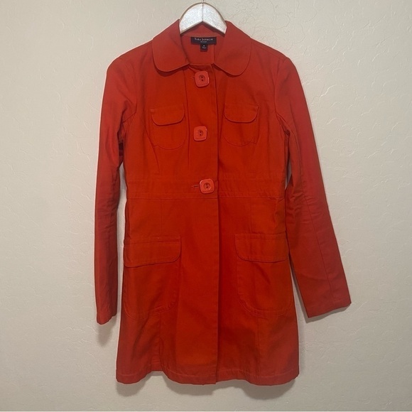 Tara Jarmon for Target red orange mod trench coat Size M - Picture 6 of 10